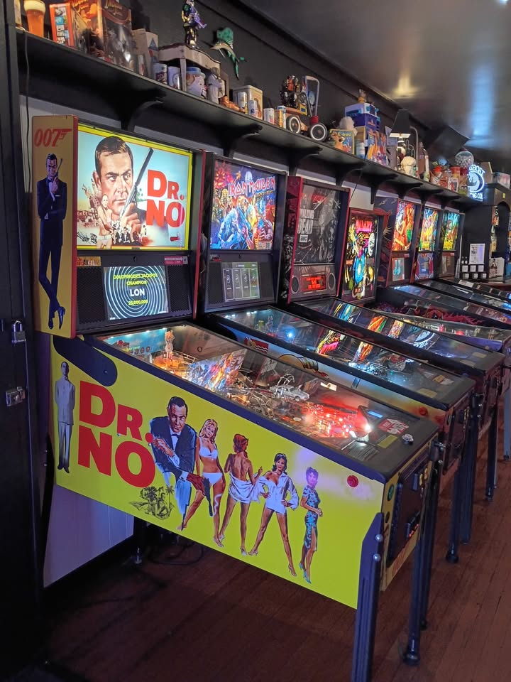 Image of the Crows Nest Game Room in Maplewood Missouri which houses several pinball machines.