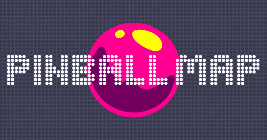 Logo for the pinball map website. This is the number one tool that pinball players use to find what machines are at what locations near them. 